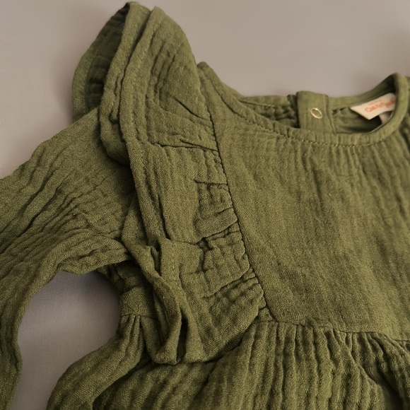 GAUZE RUFFLE SHOULDER DRESS - Picture 2 of 6